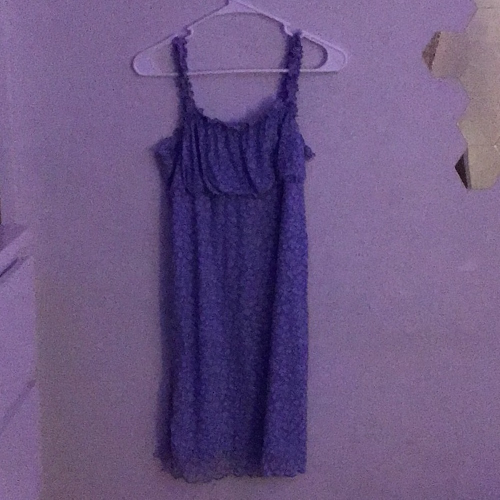 Blue floral loose summer dress